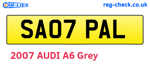 SA07PAL are the vehicle registration plates.