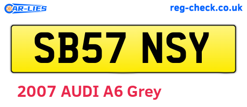 SB57NSY are the vehicle registration plates.