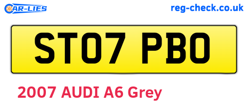 ST07PBO are the vehicle registration plates.
