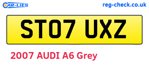 ST07UXZ are the vehicle registration plates.