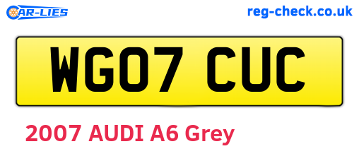WG07CUC are the vehicle registration plates.