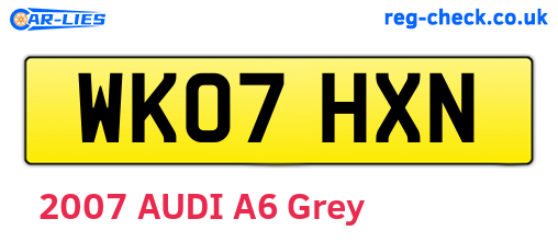 WK07HXN are the vehicle registration plates.