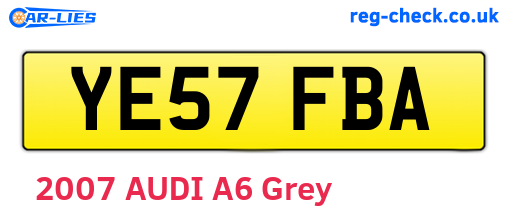 YE57FBA are the vehicle registration plates.