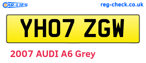 YH07ZGW are the vehicle registration plates.