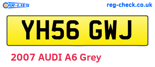YH56GWJ are the vehicle registration plates.