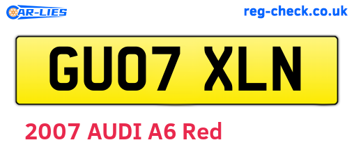 GU07XLN are the vehicle registration plates.
