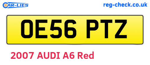 OE56PTZ are the vehicle registration plates.
