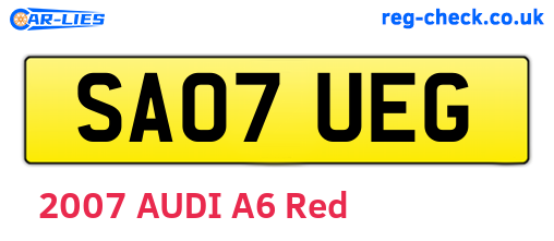 SA07UEG are the vehicle registration plates.