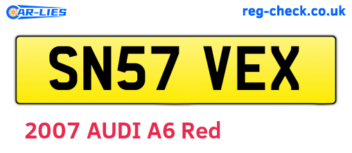 SN57VEX are the vehicle registration plates.