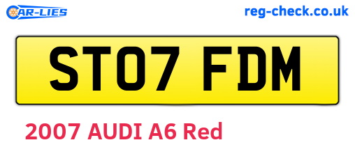 ST07FDM are the vehicle registration plates.