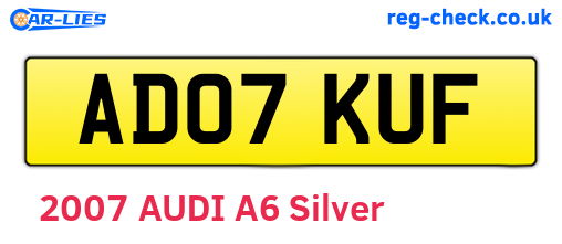 AD07KUF are the vehicle registration plates.