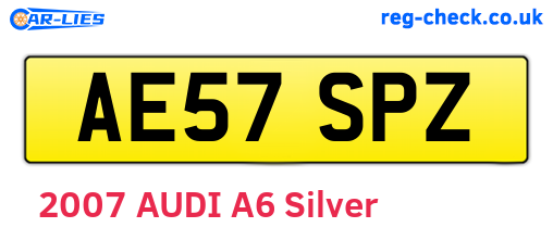 AE57SPZ are the vehicle registration plates.