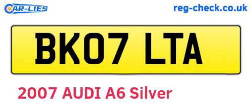 BK07LTA are the vehicle registration plates.