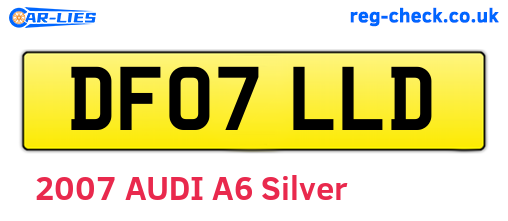 DF07LLD are the vehicle registration plates.