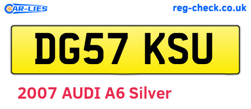 DG57KSU are the vehicle registration plates.