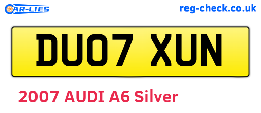 DU07XUN are the vehicle registration plates.