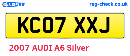 KC07XXJ are the vehicle registration plates.