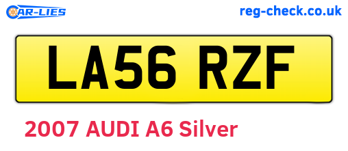 LA56RZF are the vehicle registration plates.