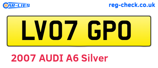 LV07GPO are the vehicle registration plates.
