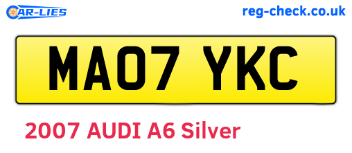 MA07YKC are the vehicle registration plates.