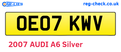 OE07KWV are the vehicle registration plates.