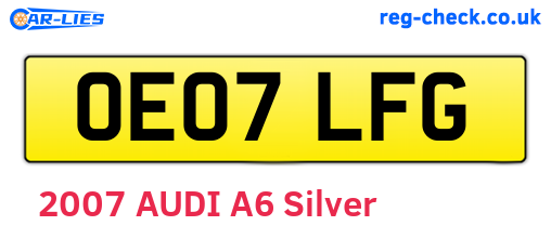 OE07LFG are the vehicle registration plates.