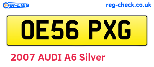OE56PXG are the vehicle registration plates.