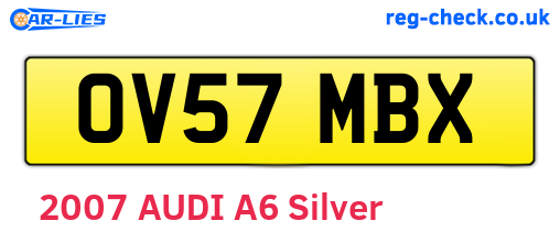 OV57MBX are the vehicle registration plates.