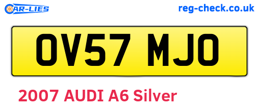OV57MJO are the vehicle registration plates.