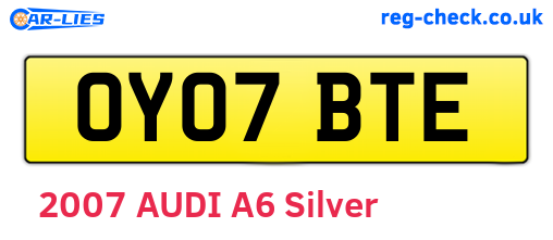 OY07BTE are the vehicle registration plates.