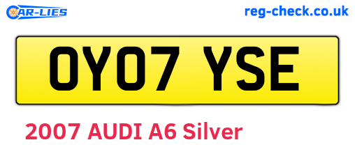 OY07YSE are the vehicle registration plates.