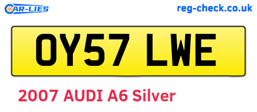 OY57LWE are the vehicle registration plates.