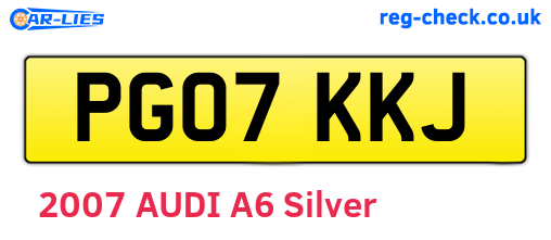 PG07KKJ are the vehicle registration plates.
