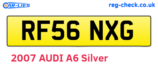 RF56NXG are the vehicle registration plates.
