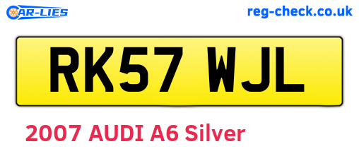 RK57WJL are the vehicle registration plates.