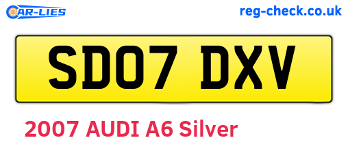 SD07DXV are the vehicle registration plates.
