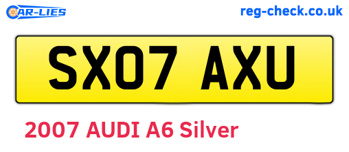 SX07AXU are the vehicle registration plates.