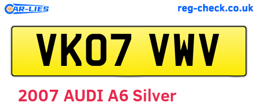 VK07VWV are the vehicle registration plates.