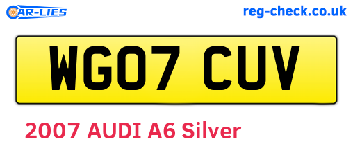 WG07CUV are the vehicle registration plates.