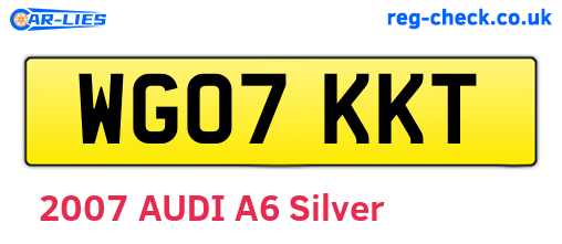WG07KKT are the vehicle registration plates.