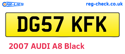 DG57KFK are the vehicle registration plates.