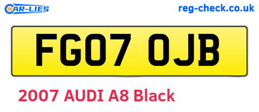 FG07OJB are the vehicle registration plates.