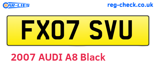 FX07SVU are the vehicle registration plates.
