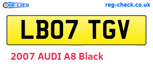 LB07TGV are the vehicle registration plates.