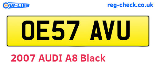 OE57AVU are the vehicle registration plates.