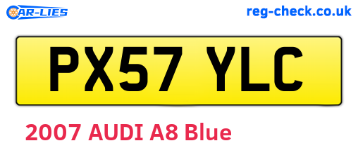 PX57YLC are the vehicle registration plates.