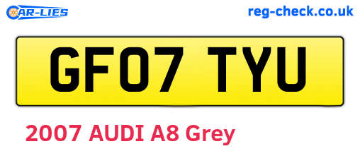 GF07TYU are the vehicle registration plates.