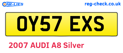 OY57EXS are the vehicle registration plates.