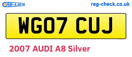 WG07CUJ are the vehicle registration plates.