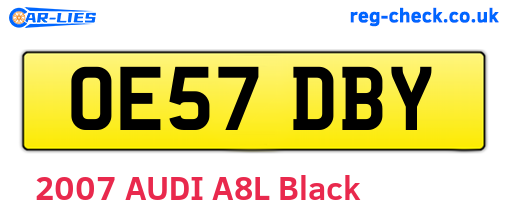 OE57DBY are the vehicle registration plates.